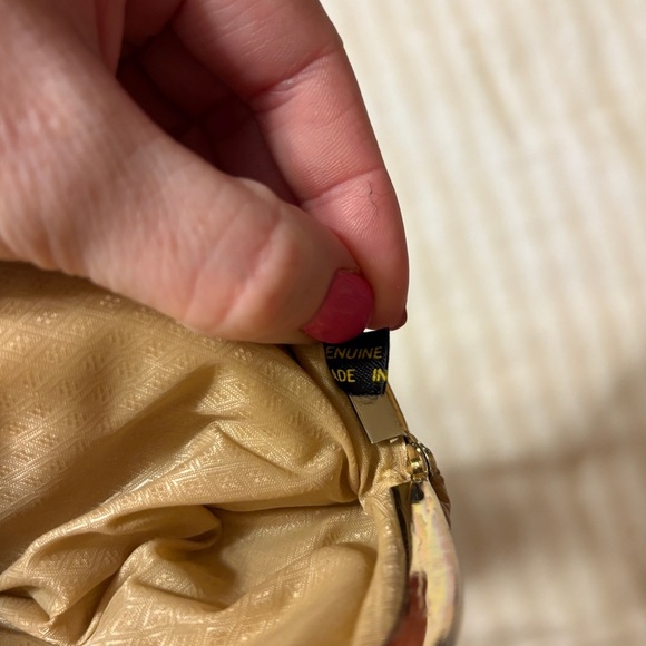 100% Genuine EEL Skin Tan Coin Purse Made in Korea - Picture 6 of 6